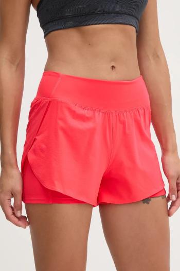 Tréninkové šortky Under Armour Flex červená barva, hladké, high waist