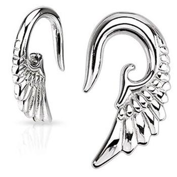 Taper do ucha - 316L, lesklé anjelské krídlo - Hrúbka: 6 mm 