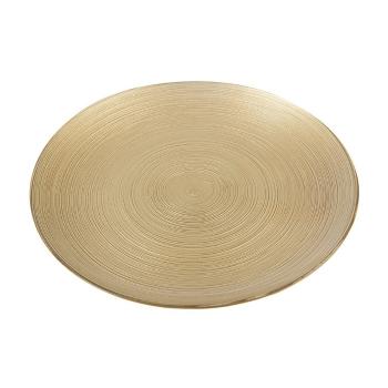 Orion Farfurie de servire din sticlă aurie,diametru 21 cm, diam. 21 cm