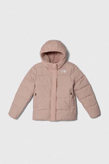 Dětská péřová bunda The North Face G DOWN FLEECE LINED PARKA růžová barva