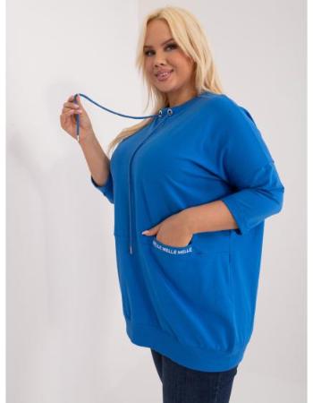 Dámská halenka se zavazováním plus size REAV tmavě modrá 