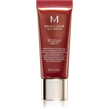 Missha M Perfect Cover BB krém s velmi vysokou UV ochranou malé balení odstín No. 27 Honey Beige SPF 42/PA+++ 20 ml