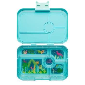 Obědový box TAPAS XL 5 1 l, tyrkysová / džungle, plast, Yumbox