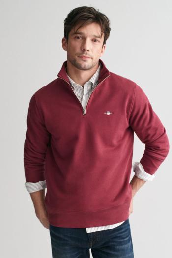 MIKINA GANT REG SHIELD HALF ZIP SWEAT WINE RED