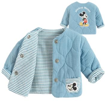 Oboustranná propínací mikina Mickey Mouse -modrá - 56 BLUE