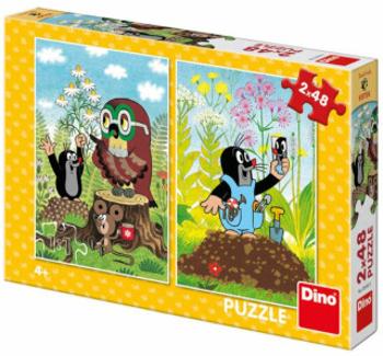 Puzzle Krtek na mýtině - 2x48 dílků