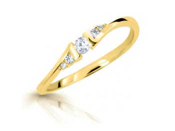 Cutie Jewellery Okouzlující prsten ze žlutého zlata se zirkony Z6720-3054-10-X-1 52 mm