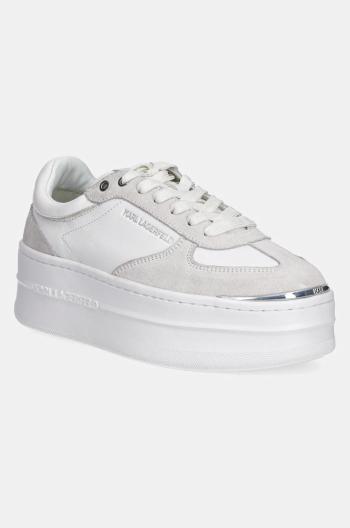 Kožené sneakers boty Karl Lagerfeld KOBO III bílá barva, KL65025