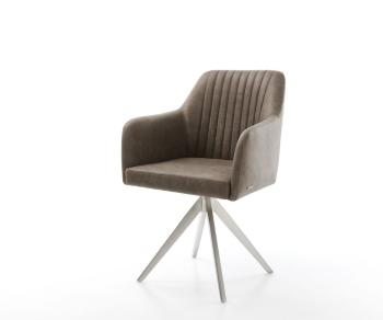 Otočná židle Greg-Flex taupe vintage křížová podnož hranatá