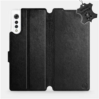 Flip pouzdro na mobil LG Velvet - Černé - kožené - Black Leather (5903516302604)