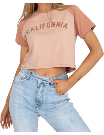 Béžový dámský crop top california vel. ONE SIZE