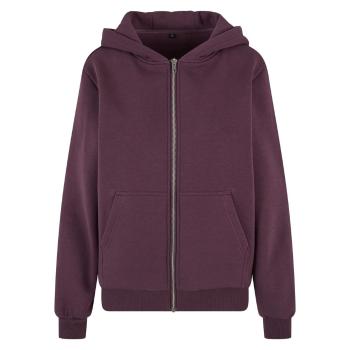 Build Your Brand Hebká dámská mikina na zip Fluffy - Švestková | XS