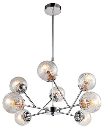 Candellux Chromový závěsný lustr Best pro žárovku 8x E14 38-67289