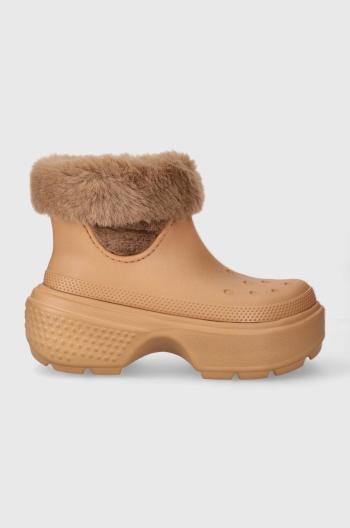 Sněhule Crocs Stomp Lined Boot hnědá barva, 208718