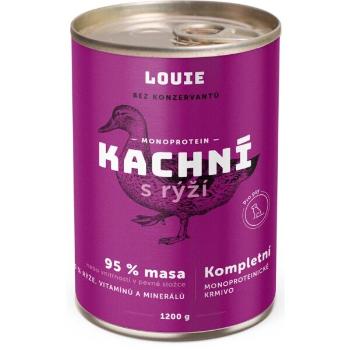 LOUIE KACHNÍ S RÝŽÍ 1 200 G Psí konzerva, fialová, velikost