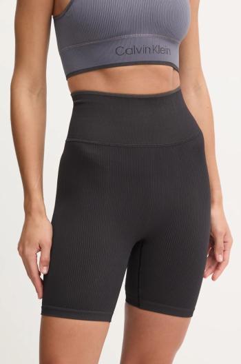 Tréninkové šortky Calvin Klein Performance černá barva, hladké, high waist, 00GWS4L735