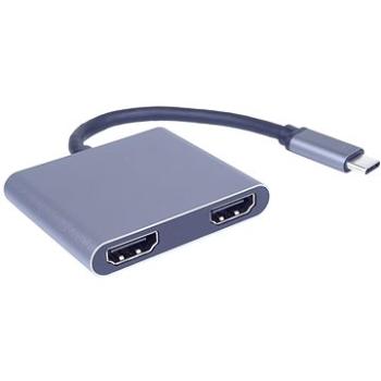 PremiumCord MST adaptér USB-C na 2x HDMI, USB3.0,  PD, rozlišení 4K a FULL HD 1080p, (ku31hdmi13)