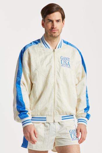 BUNDA GANT SATIN GANT VARSITY JACKET EGGSHELL