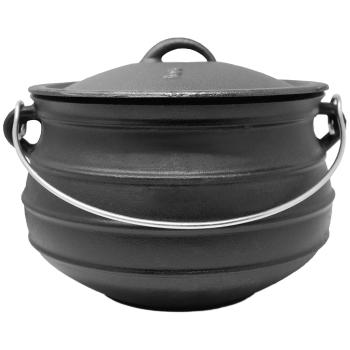 Klarstein Beefalo, litinový hrnec, potjie, velikost L, litina, kulatý, poklice, 8 l