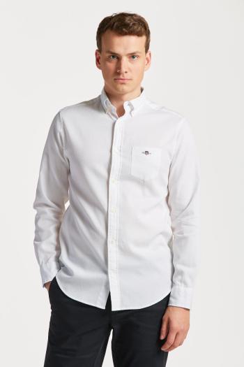 KOŠILE GANT REG HONEYCOMB TEXTURE WEAVE SHIRT EGGSHELL