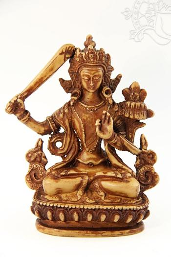 Manjushri szobor csont színű - 11 cm