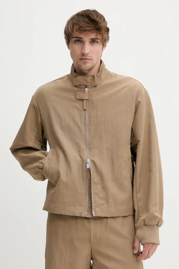 Bunda Won Hundred hnedá farba, prechodná, oversize, 3527-13056