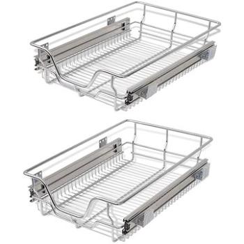 Vysouvací drátěné košíky 2 ks stříbrné 400 mm (1116,94)