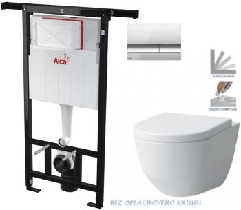 ALCADRAIN Jádromodul předstěnový instalační systém s chromovým tlačítkem M1721 + WC LAUFEN PRO RIMLESS + SEDÁTKO AM102/1120 M1721 LP1