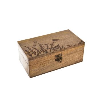Cutie din lemn de mango InDecor Meadow, 22 x 12 x 9 cm, M