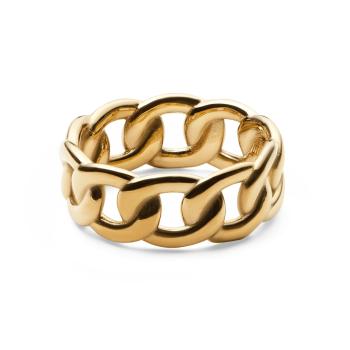 Daniel Wellington Moderní pozlacený prsten Chunky Chain DW004008 62 mm