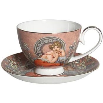 Home Elements Porcelánový šálek 270 ml s podšálkem, Mucha tmavý (MUCHA0065)