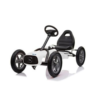 Baby Mix Dětská šlapací motokára Go-kart Buggy, bílá