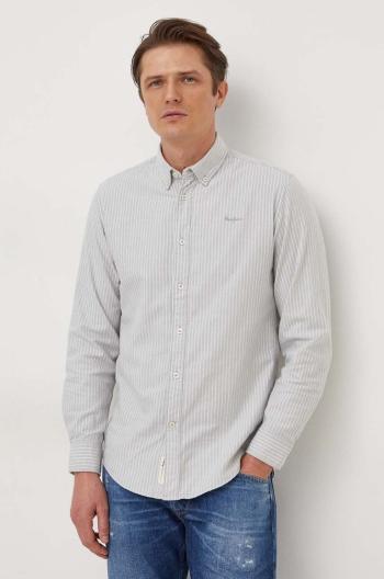 Košile Pepe Jeans PAT zelená barva, regular, s límečkem button-down, PM308275