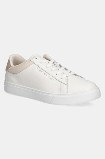 Kožené sneakers boty Tommy Hilfiger ESSENTIAL COURT SNEAKER béžová barva, FW0FW08320