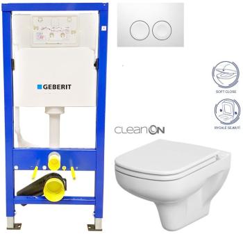 Geberit Duofix tlačítko DELTA21 bílé WC CERSANIT COLOUR CLEANON + SEDÁTKO 458.103.00.1 21BI CN1