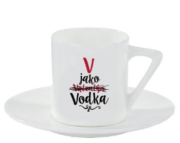 Espresso hrnek s podšálkem 100ml V jako Vodka