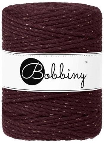 Bobbiny 3PLY Macrame Rope 5 mm 100 m Golden Burgundy Šňůra