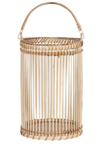 Přírodní dřevěná lucerna Bamboo - Ø16*25cm 25501-00