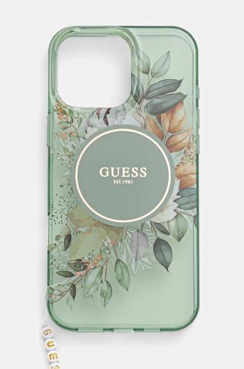 Obal na telefon Guess iPhone 16 Pro Max 6.9 zelená barva, GUHMP16XHFWBRCESN