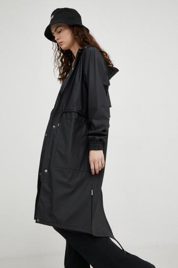 Nepromokavá bunda Rains 18550 String Parka dámská, černá barva, přechodná