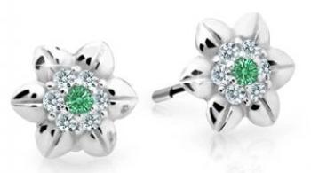 Cutie Jewellery Krásné dětské náušnice z bílého zlata C2202-30-X-2 zelená