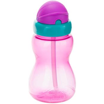 Canpol babies Sport Cup dětská láhev s brčkem 12m+ Pink 270 ml