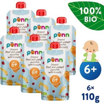 SALVEST Ponn BIO Ovocné smoothie s jogurtem a sušenkami 6× 110 g (4740073075838)