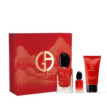 Giorgio Armani Sí Passione dárková sada (parfémová voda 50 ml + tělové mléko 50 ml + cestovní sprej 7 ml)