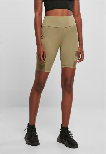 Urban Classics Ladies High Waist Tech Mesh Cycle Shorts khaki - XS