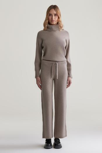 KALHOTY GANT WOOL KNITTED PANTS WARM GREY