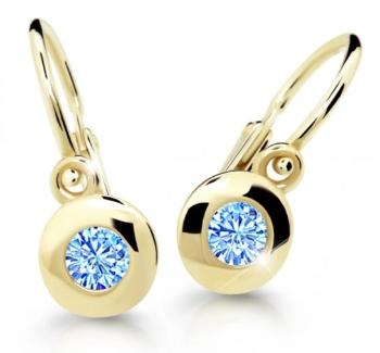 Cutie Jewellery Dětské náušnice ze žlutého zlata C2589-10-X-1 světle modrá