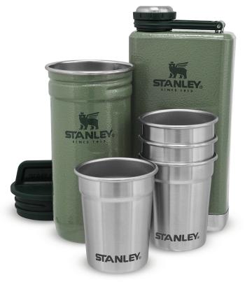 Stanley dárkový set adventure series placatka/butylka 250 ml + panáky 4ks zelená