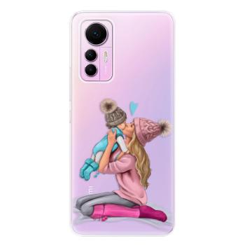 Odolné silikonové pouzdro iSaprio - Kissing Mom - Blond and Boy - Xiaomi 12 Lite