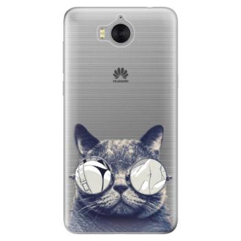 Odolné silikonové pouzdro iSaprio - Crazy Cat 01 - Huawei Y5 2017 / Y6 2017